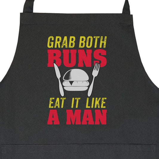 Grillschürze " Grab both BUNS" mit Tasche -T-ShirtBull