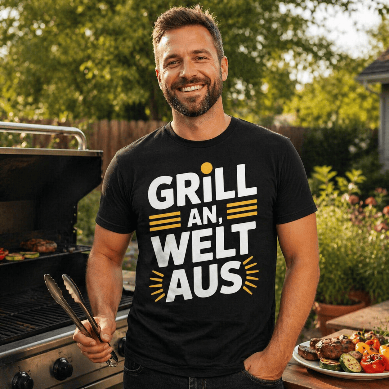Welt aus Grill T-Shirt -T-ShirtBull