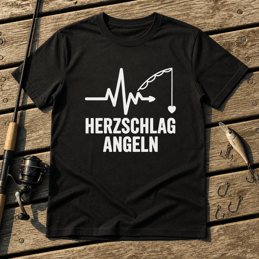 Herzschlag Angeln T-Shirt -T-ShirtBull