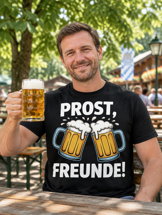 Prost Freunde Bier T-Shirt - Lifestyle - T-ShirtBull