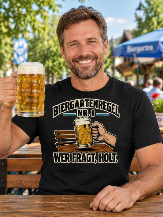 Biergartenregel Nr. 1 Bier T-Shirt - Lifestyle - T-ShirtBull