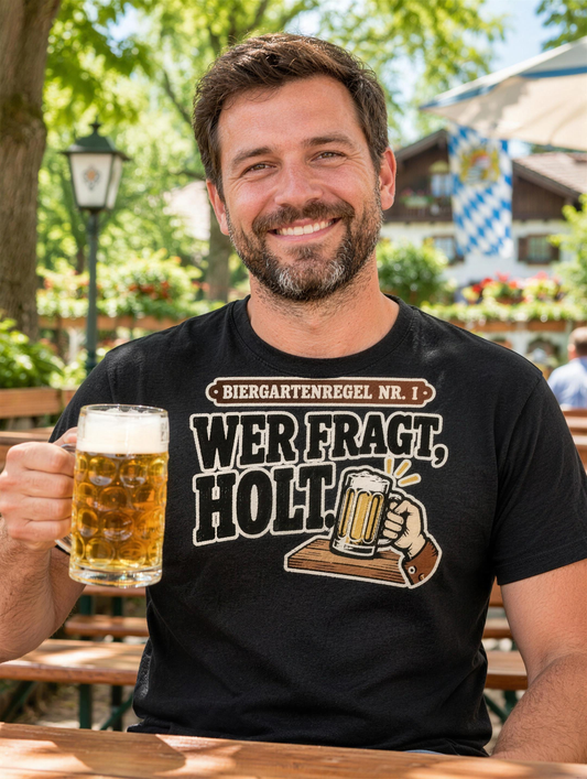 Wer fragt, holt Bier T-Shirt - Lifestyle - T-ShirtBull