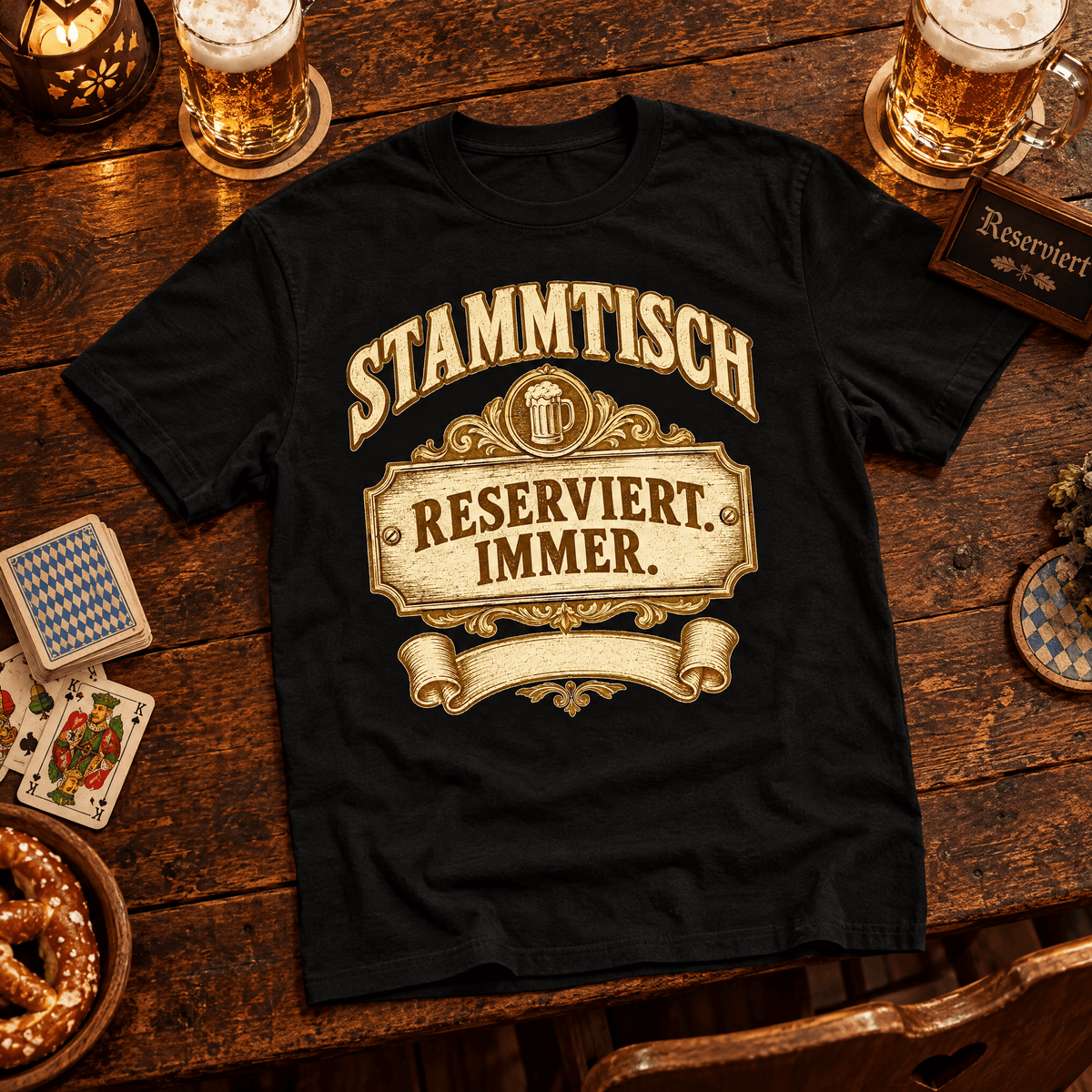 Stammtisch Reserviert Immer Bier T-Shirt -T-ShirtBull
