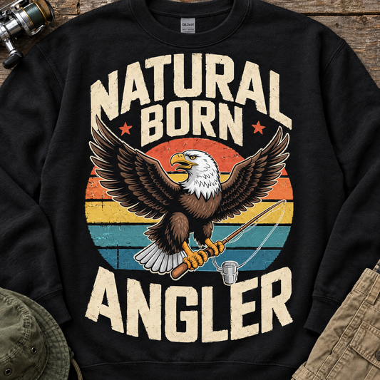 Natural Born Angler Sweatshirt Styled Flatlay