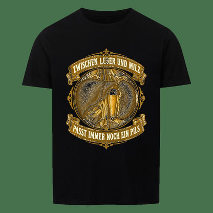Zwischen Leber und Milz Bier T-Shirt -T-ShirtBull