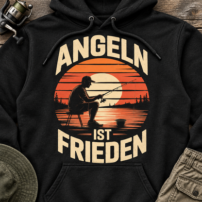 Angeln ist Frieden Hoodie Styled Flatlay