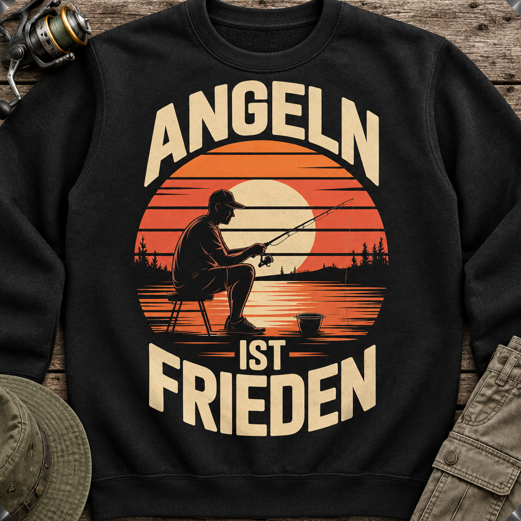 Angeln ist Frieden Sweatshirt Styled Flatlay