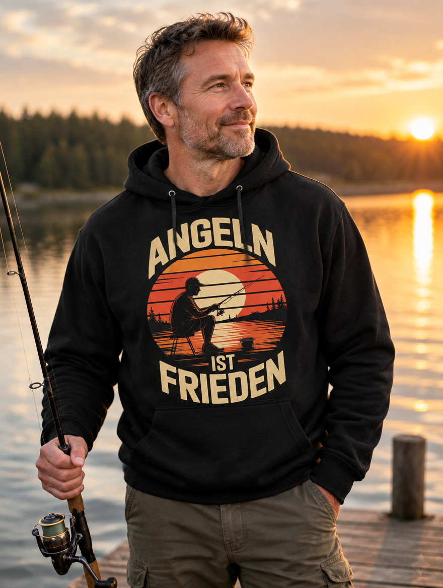 Angeln ist Frieden Hoodie Lifestyle