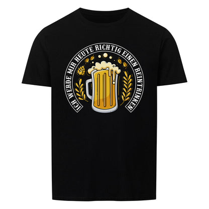 Klassisches Shirt in schwarz im Reintrinken-Design für Bier und Partyfreunde.