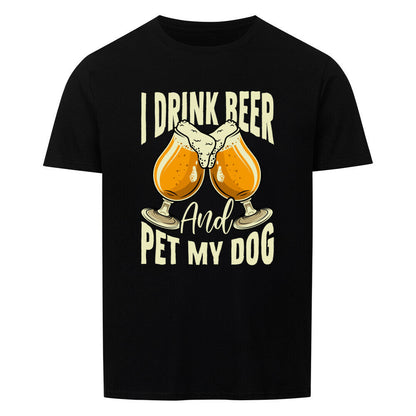 Klassisches Shirt in schwarz mit Bier and Dog-Design für Bier und Partyfans.