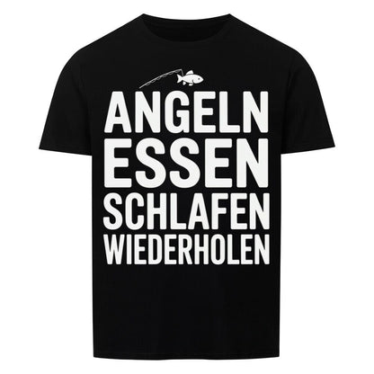Angeln Essen Schlafen Angeln T-Shirt -T-ShirtBull