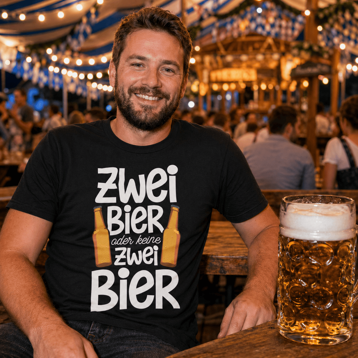 Zwei Bier T-Shirt -T-ShirtBull