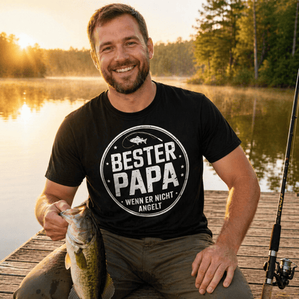 Bester Papa wenn er nicht angelt T-Shirt -T-ShirtBull