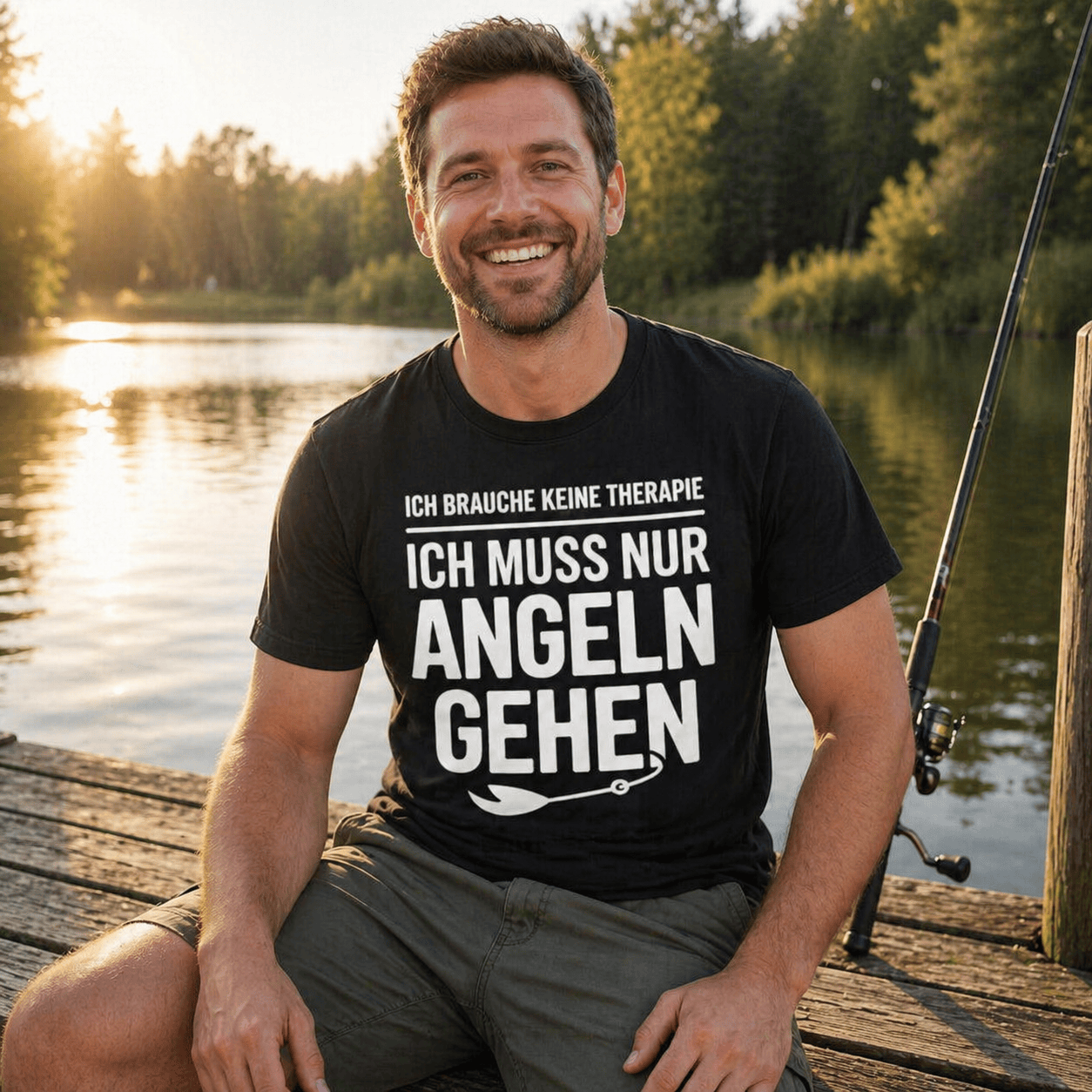Keine Therapie - nur Angeln T-Shirt -T-ShirtBull