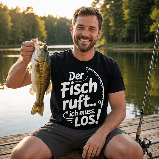 Der Fisch ruft ich muss los T-Shirt -T-ShirtBull