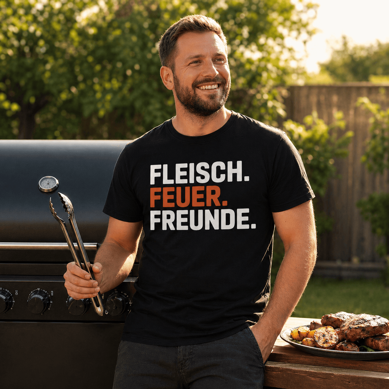 Fleisch Grill T-Shirt -T-ShirtBull