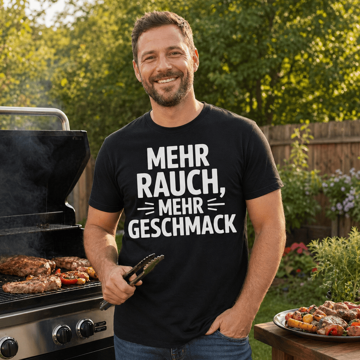 Mehr Rauch Grill T-Shirt -T-ShirtBull