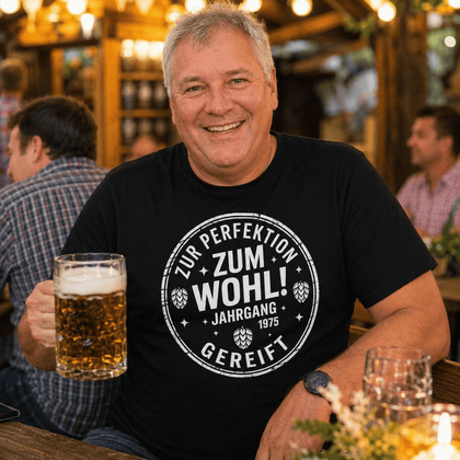 Zum Wohl! Geburtstag T-Shirt — Jahrgang 1975 -T-ShirtBull