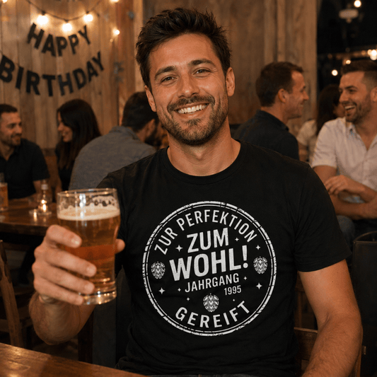Zum Wohl! Geburtstag T-Shirt — Jahrgang 1995 -T-ShirtBull