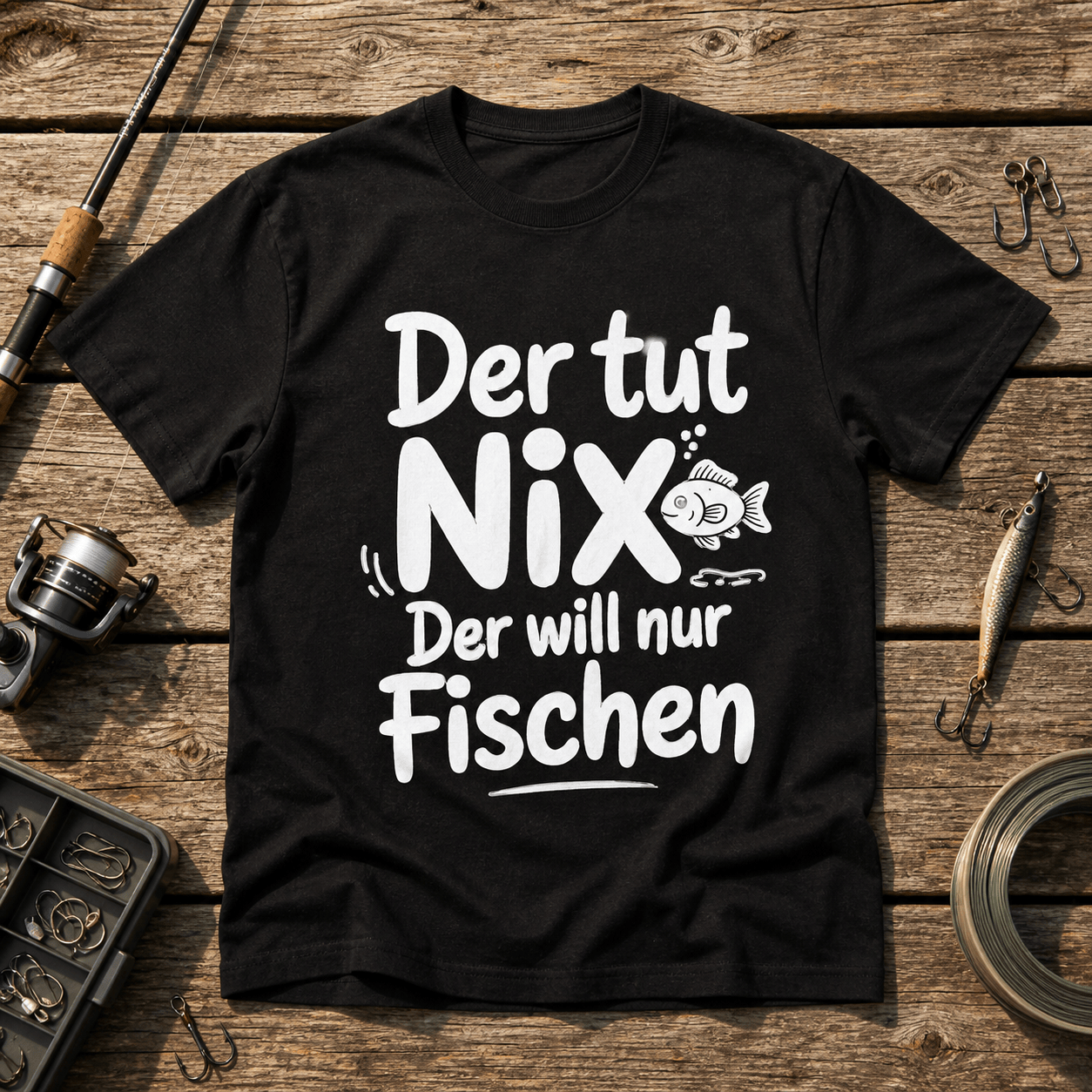 Der tut Nix der will nur Fischen T-Shirt -T-ShirtBull