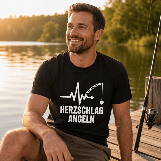 Herzschlag Angeln T-Shirt -T-ShirtBull