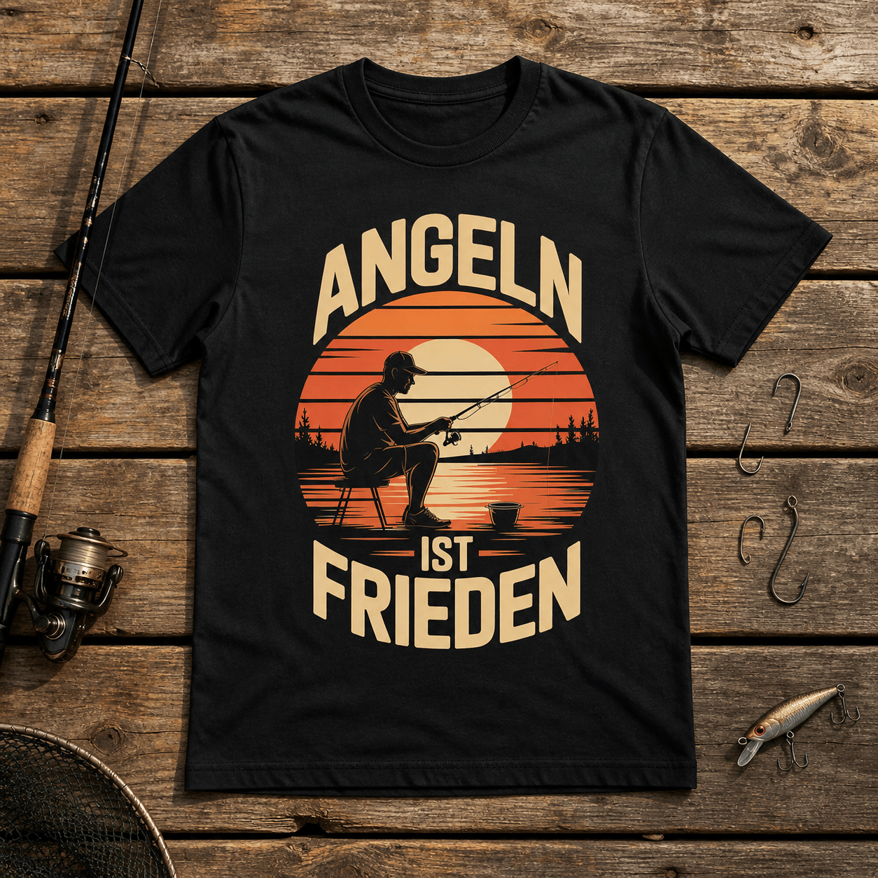 Angeln ist frieden Angel T-Shirt -T-ShirtBull