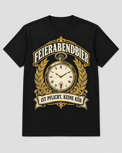 Feierabendbier Pflicht Bier T-Shirt -T-ShirtBull