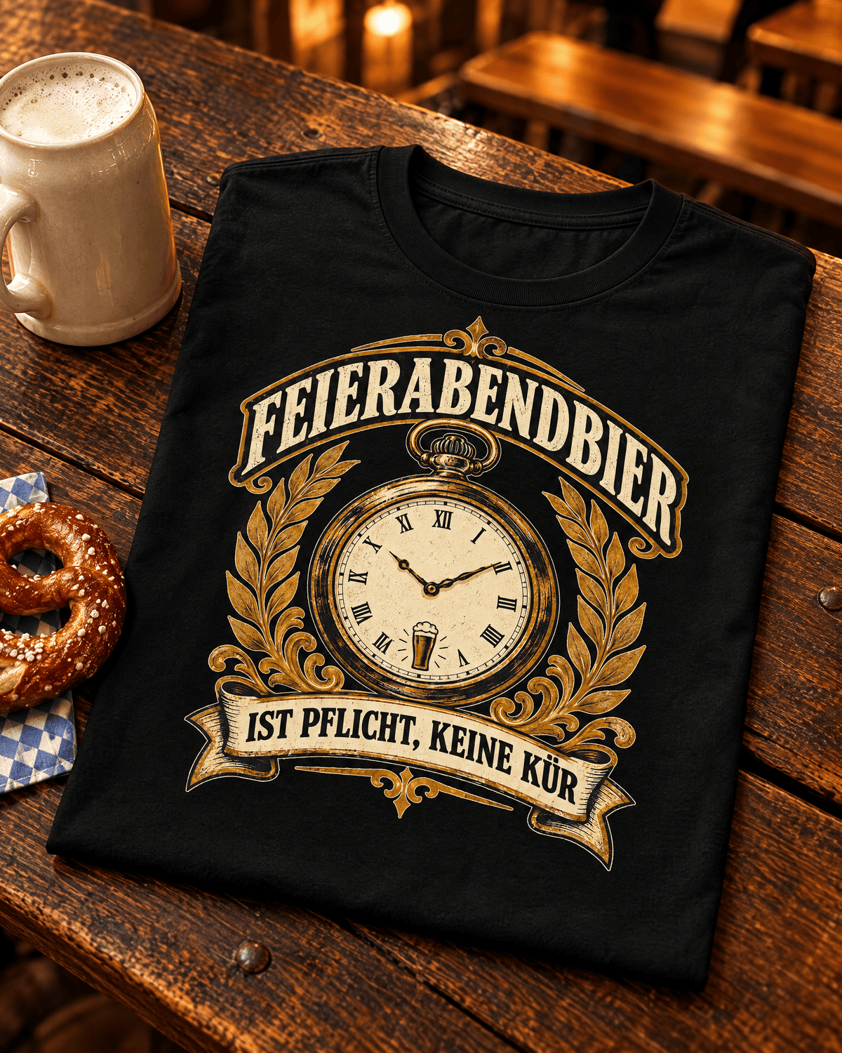 Feierabendbier Pflicht Bier T-Shirt -T-ShirtBull