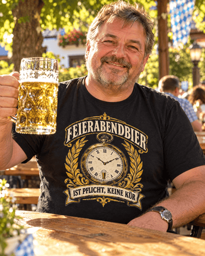 Feierabendbier Pflicht Bier T-Shirt -T-ShirtBull