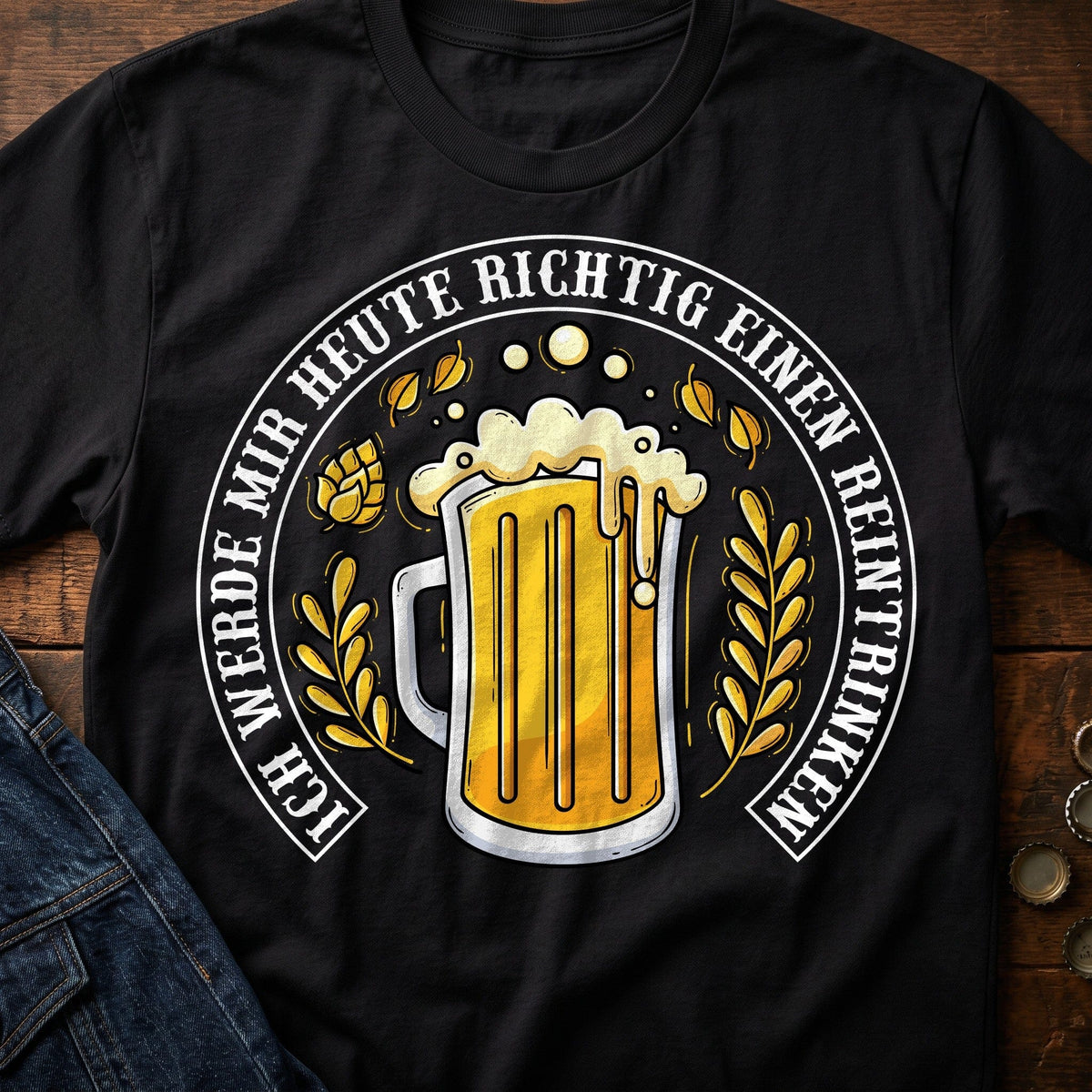 Reintrinken Bier T-Shirt -T-ShirtBull