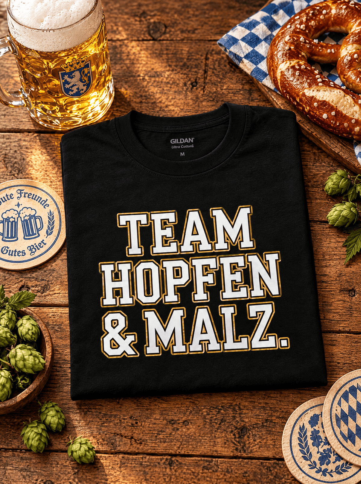Hopfen & Malz Bier T-Shirt -T-ShirtBull