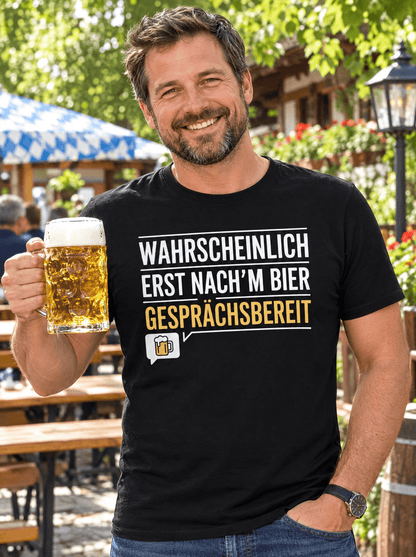 Gesprächsbereit Bier T-Shirt -T-ShirtBull