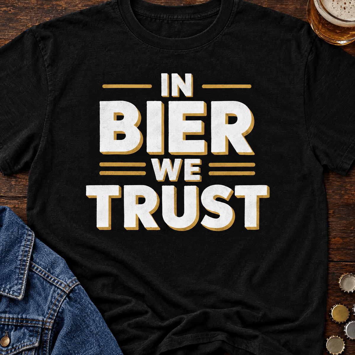 Bier we trust T-Shirt -T-ShirtBull