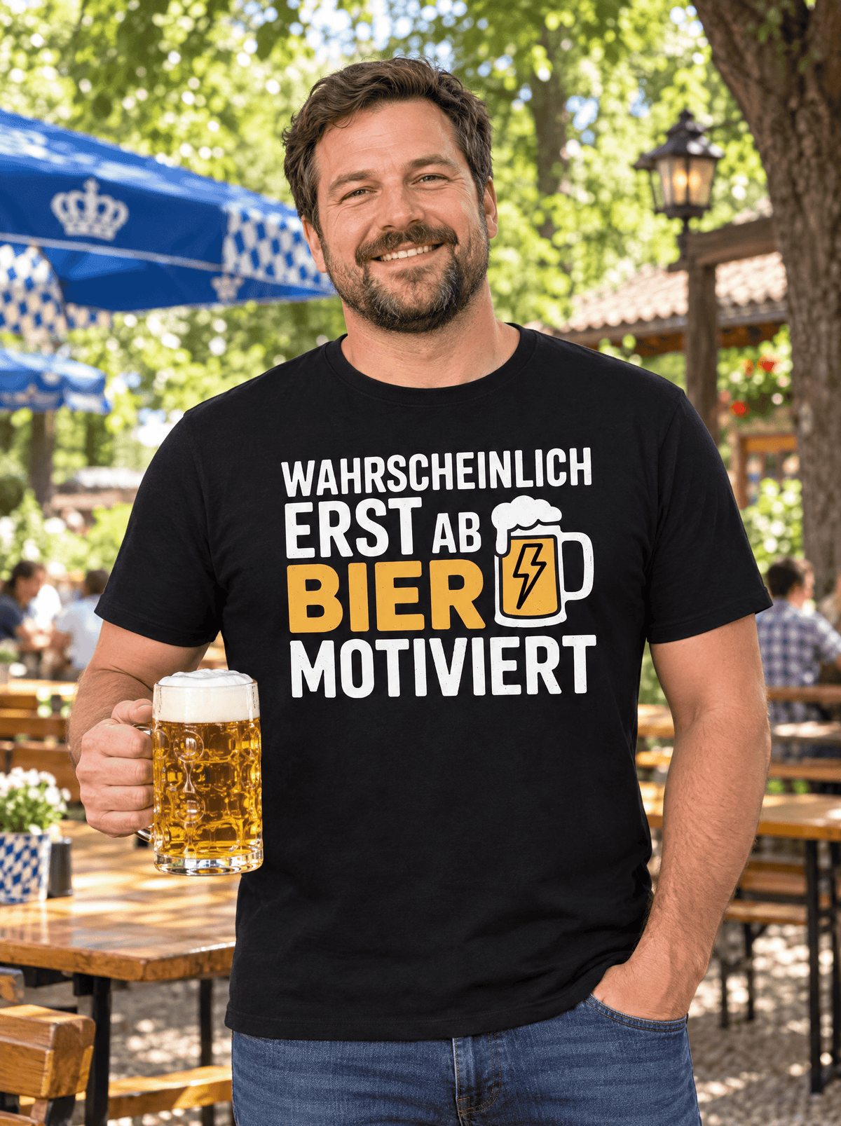 Motiviert Bier T-Shirt -T-ShirtBull