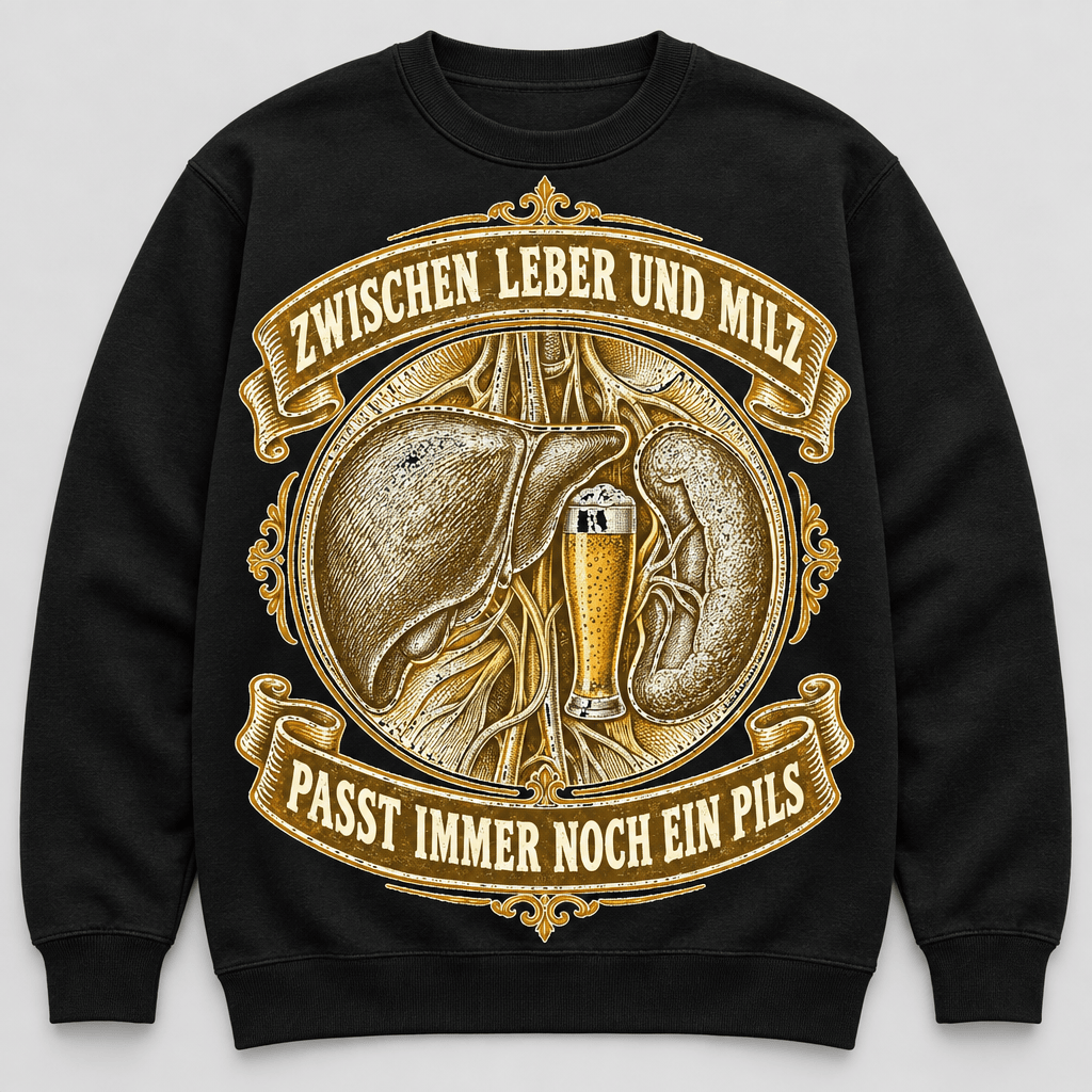 Zwischen Leber und Milz Sweatshirt -T-ShirtBull