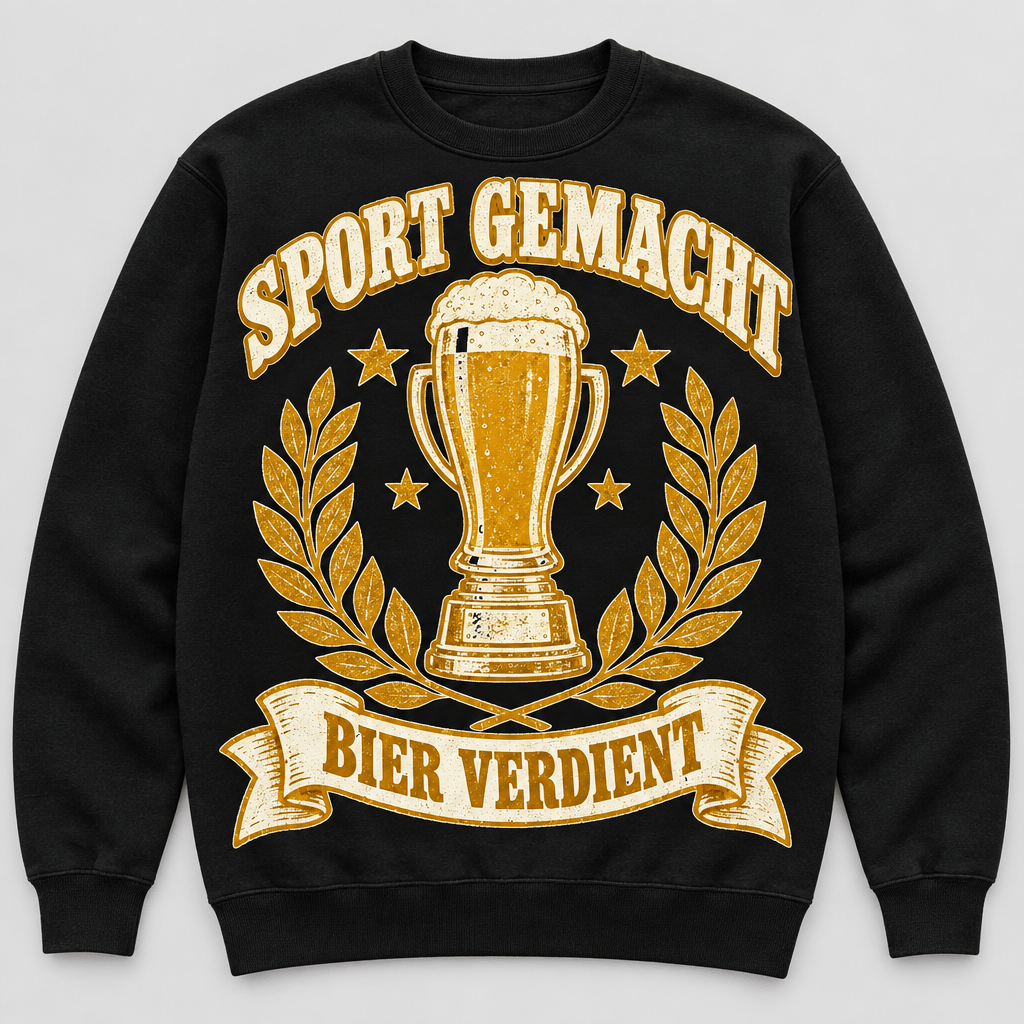 Sport Gemacht Bier Verdient Sweatshirt Studio Flatlay