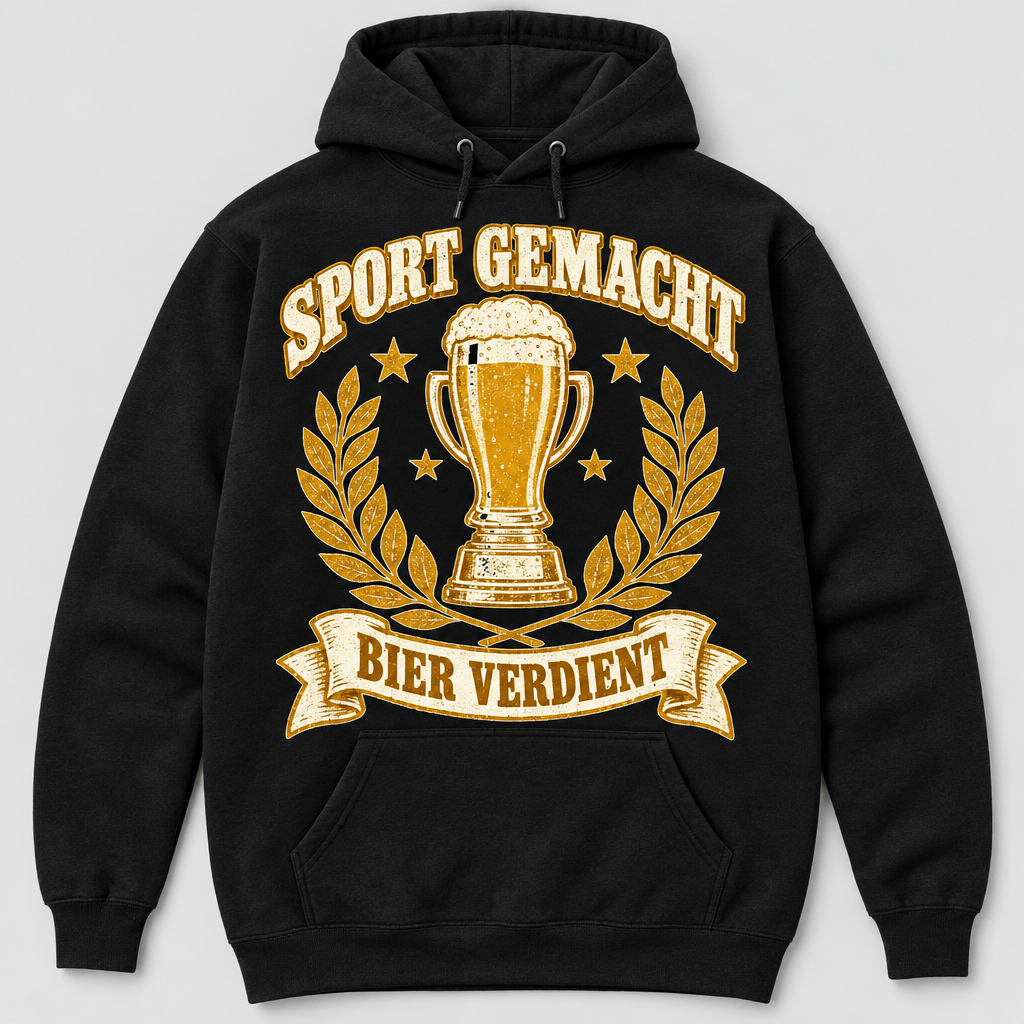 Sport Gemacht Bier Verdient Hoodie Studio Flatlay