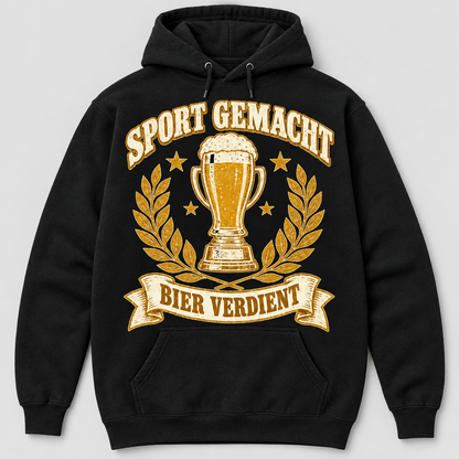 Sport Gemacht Bier Verdient Hoodie Studio Flatlay