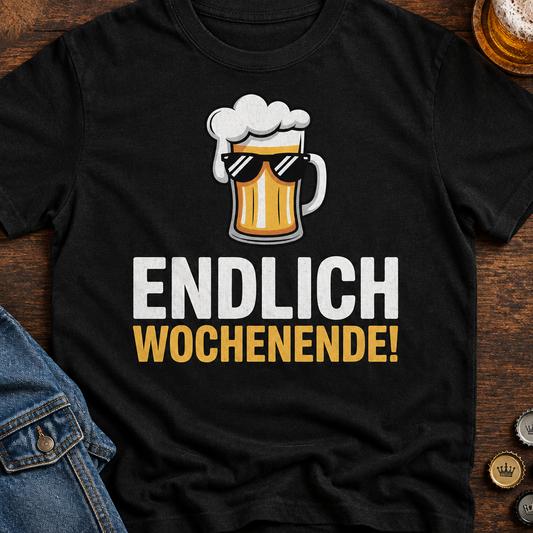 Wochenende Bier T-Shirt - Flatlay - T-ShirtBull