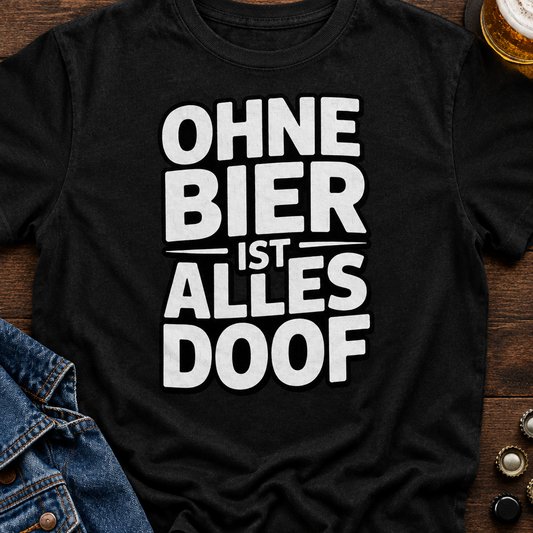 Alles Doof Bier T-Shirt - Flatlay - T-ShirtBull