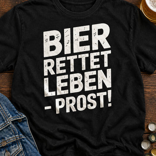 Bier Rettet T-Shirt - Flatlay - T-ShirtBull