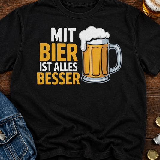 Alles Besser Bier T-Shirt - Flatlay - T-ShirtBull
