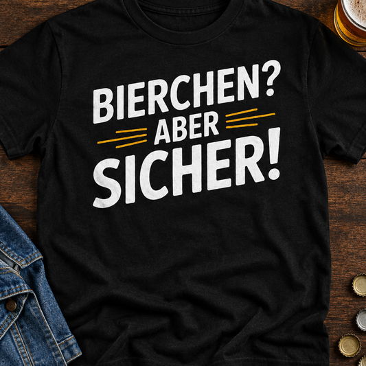 Bierchen? Bier T-Shirt - Flatlay - T-ShirtBull