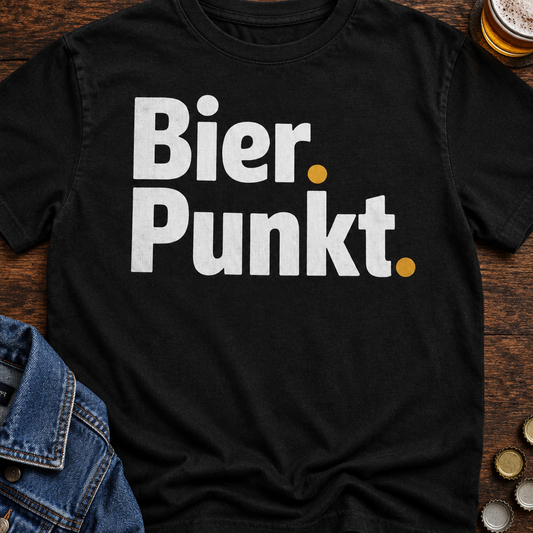 Bier Punkt Bier T-Shirt - Flatlay - T-ShirtBull
