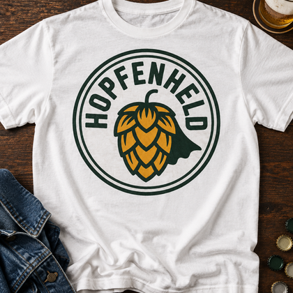 Hopfenheld Bier T-Shirt - Flatlay - T-ShirtBull