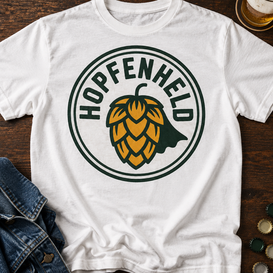 Hopfenheld Bier T-Shirt - Flatlay - T-ShirtBull