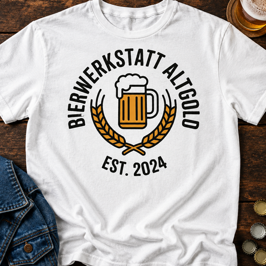 Bierwerkstatt T-Shirt - Flatlay - T-ShirtBull