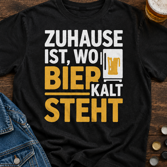 Kalt steht Bier T-Shirt - Flatlay - T-ShirtBull