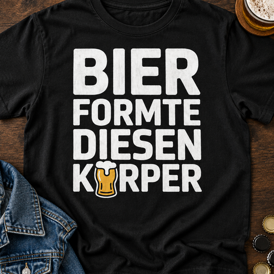 Bier formte T-Shirt - Flatlay - T-ShirtBull