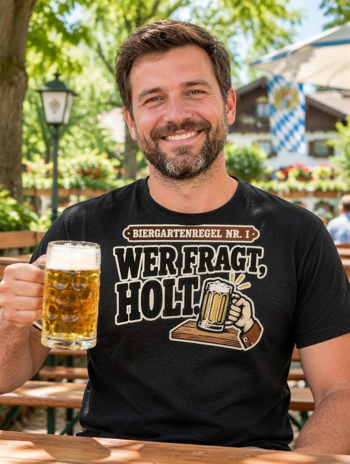 Wer fragt, holt Bier T-Shirt - Lifestyle - T-ShirtBull